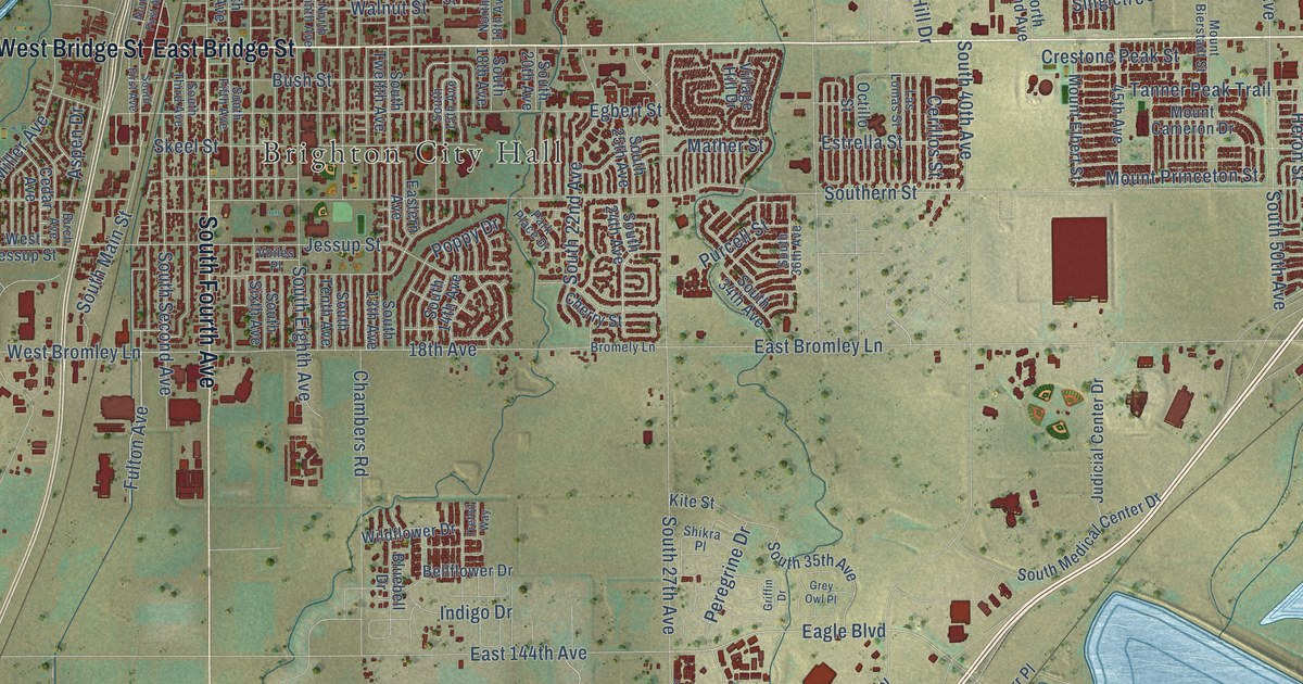 Map of Brighton, Colorado in 2026