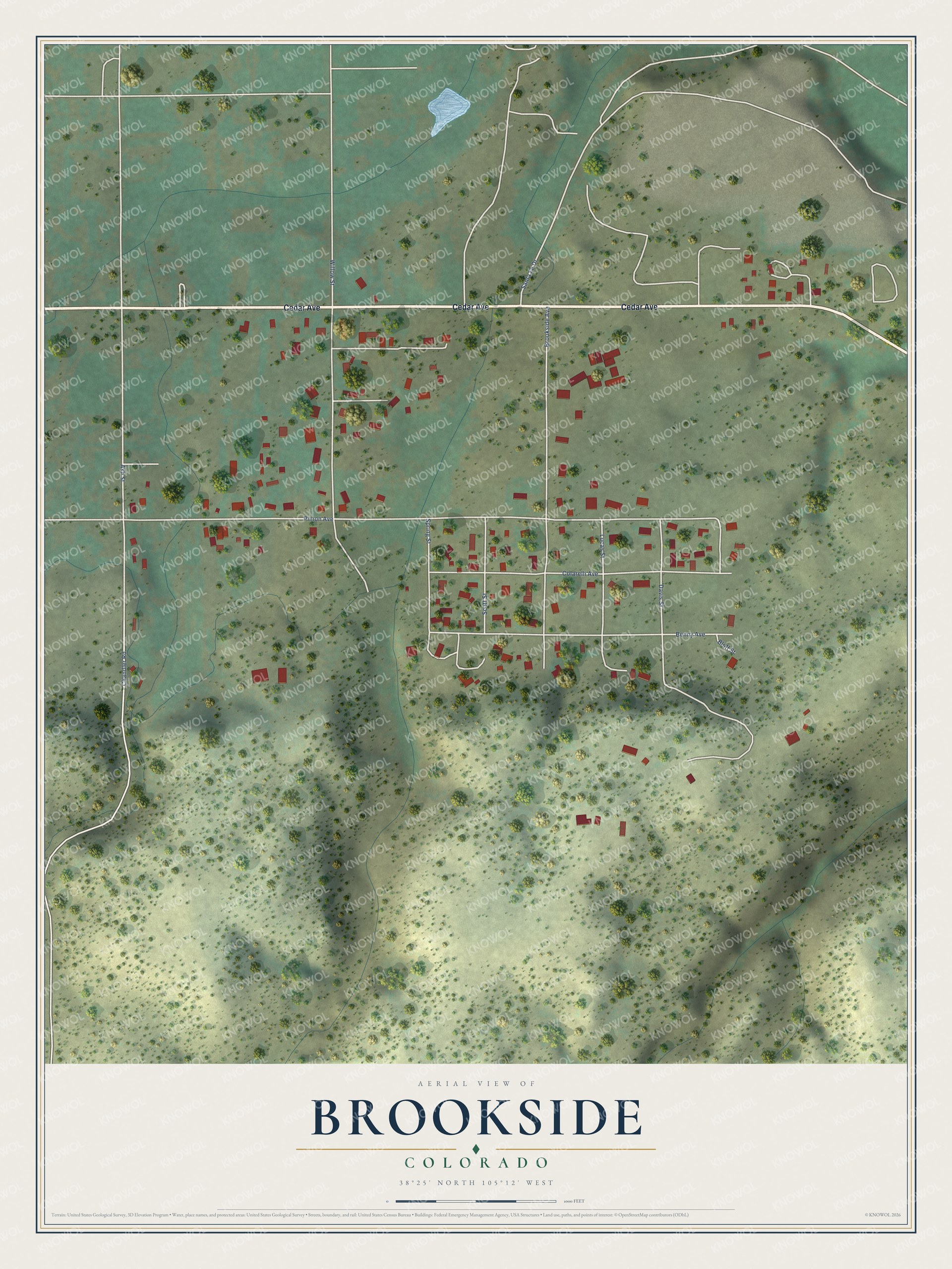 Watermarked full-map preview of Brookside, Colorado