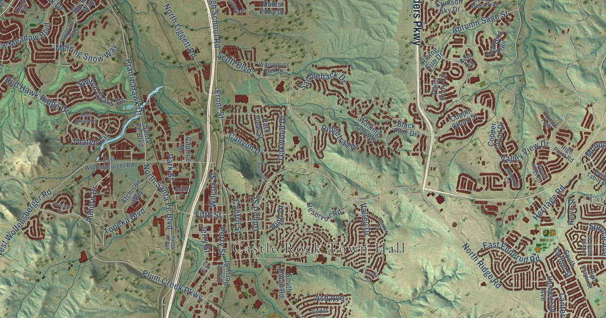 Map of Castle Rock, Colorado in 2026
