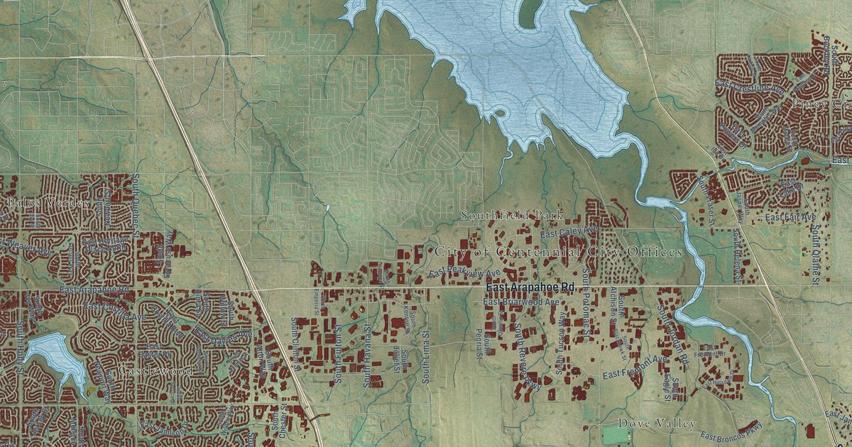 Map of Centennial, Colorado in 2026
