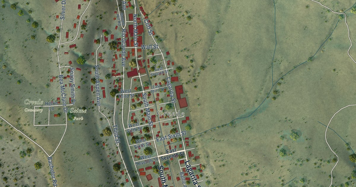 Map of City of Creede, Colorado in 2026
