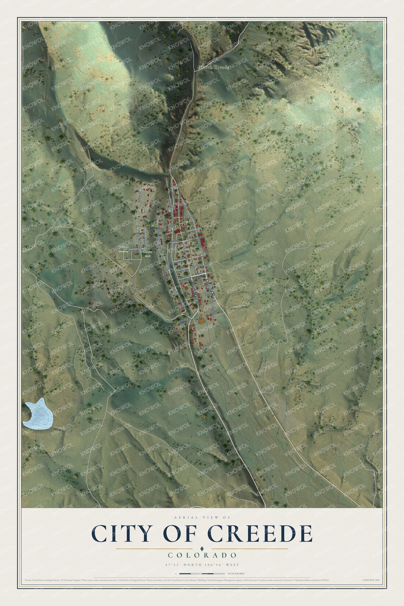 Watermarked full-map preview of City of Creede, Colorado