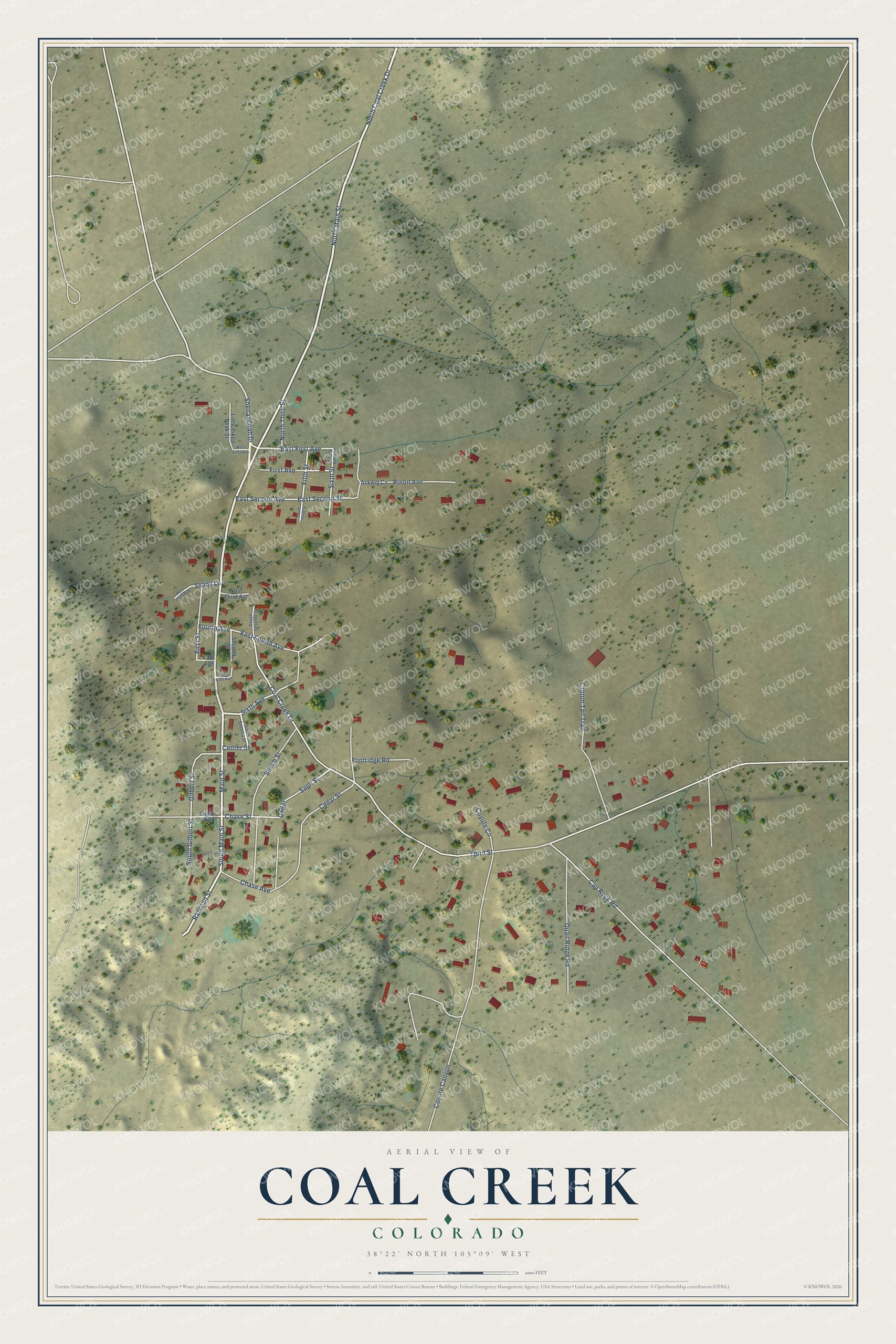 Watermarked full-map preview of Coal Creek, Colorado