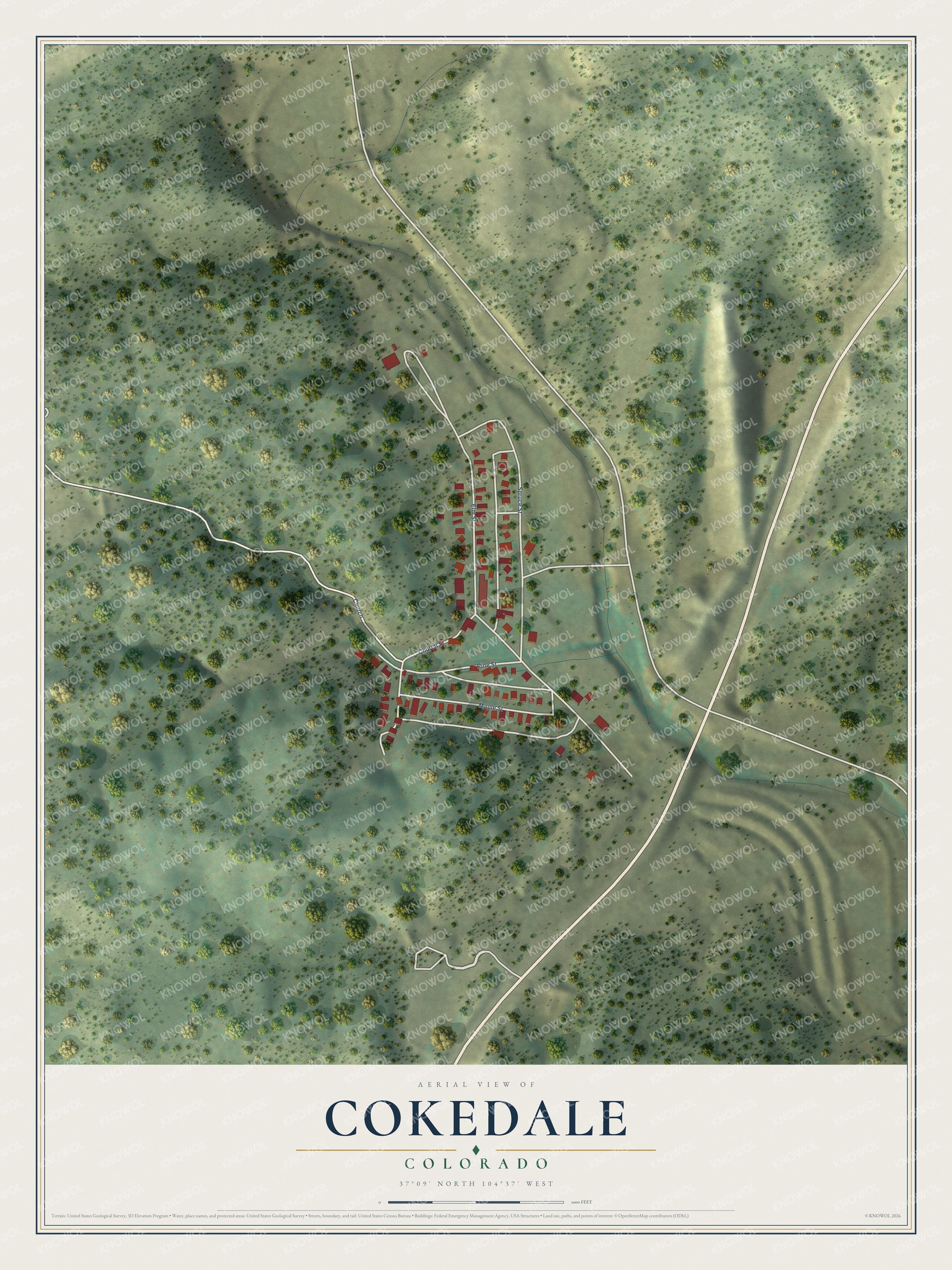 Watermarked full-map preview of Cokedale, Colorado