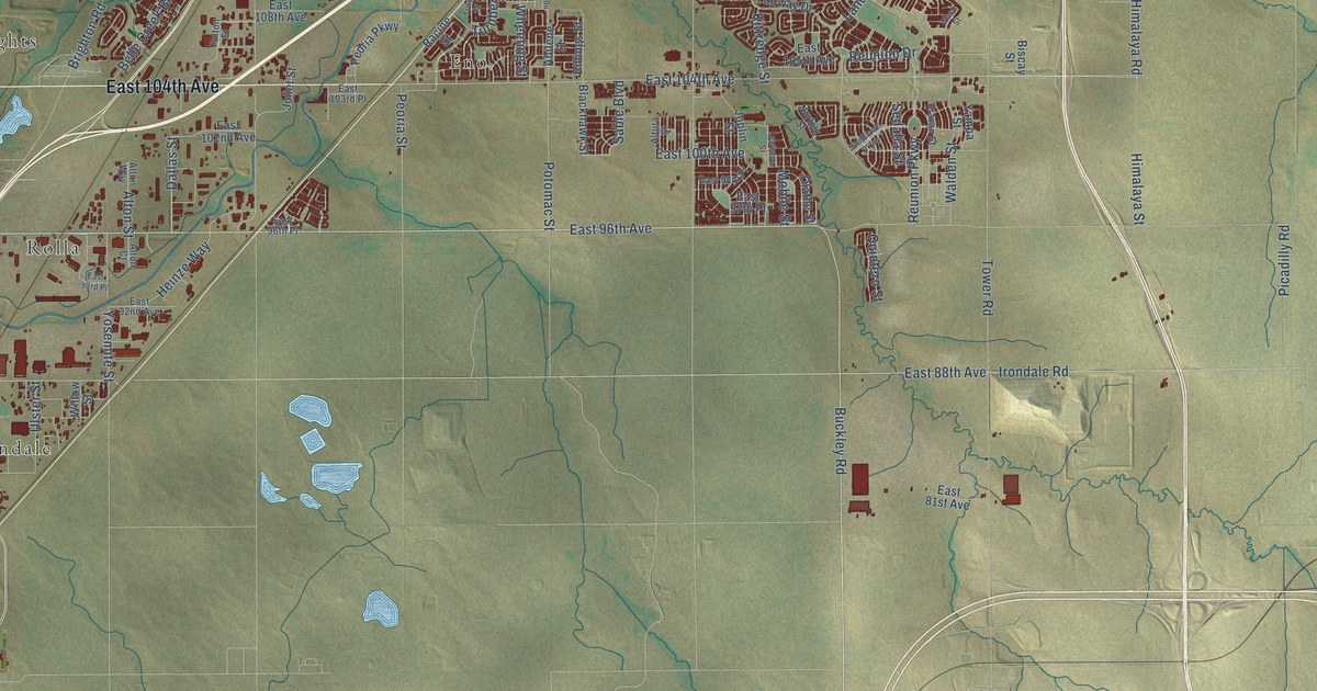 Map of Commerce City, Colorado in 2026
