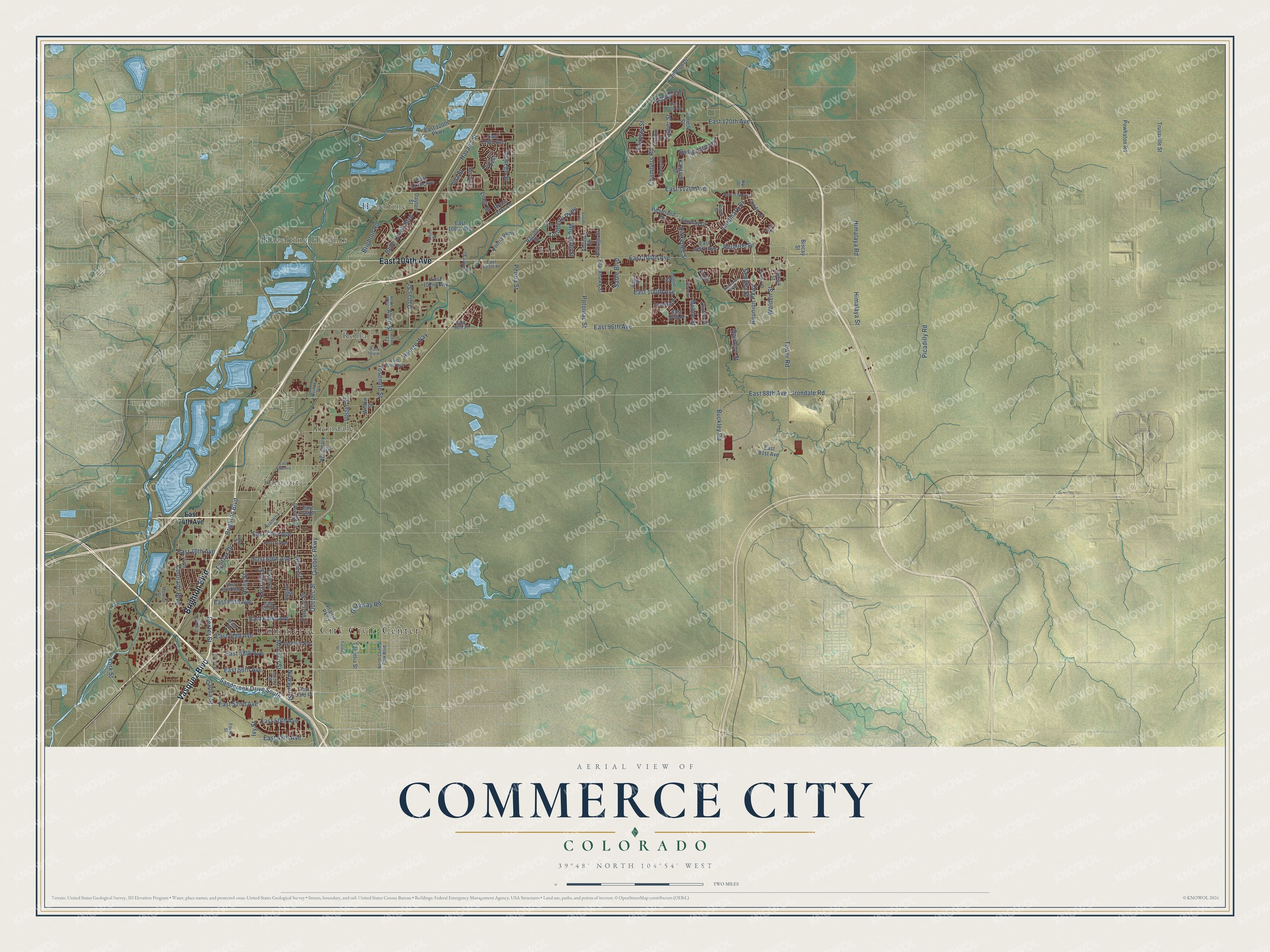 Watermarked full-map preview of Commerce City, Colorado