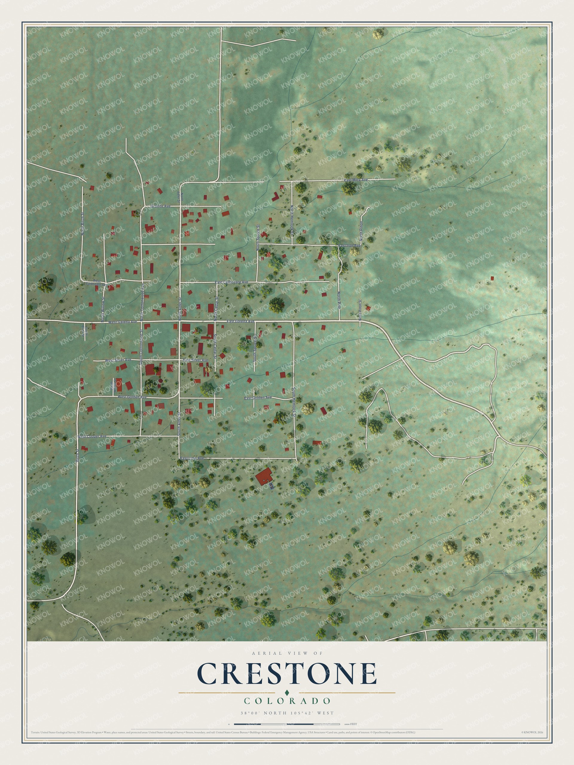 Watermarked full-map preview of Crestone, Colorado