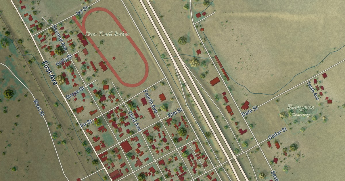 Map of Deer Trail, Colorado in 2026