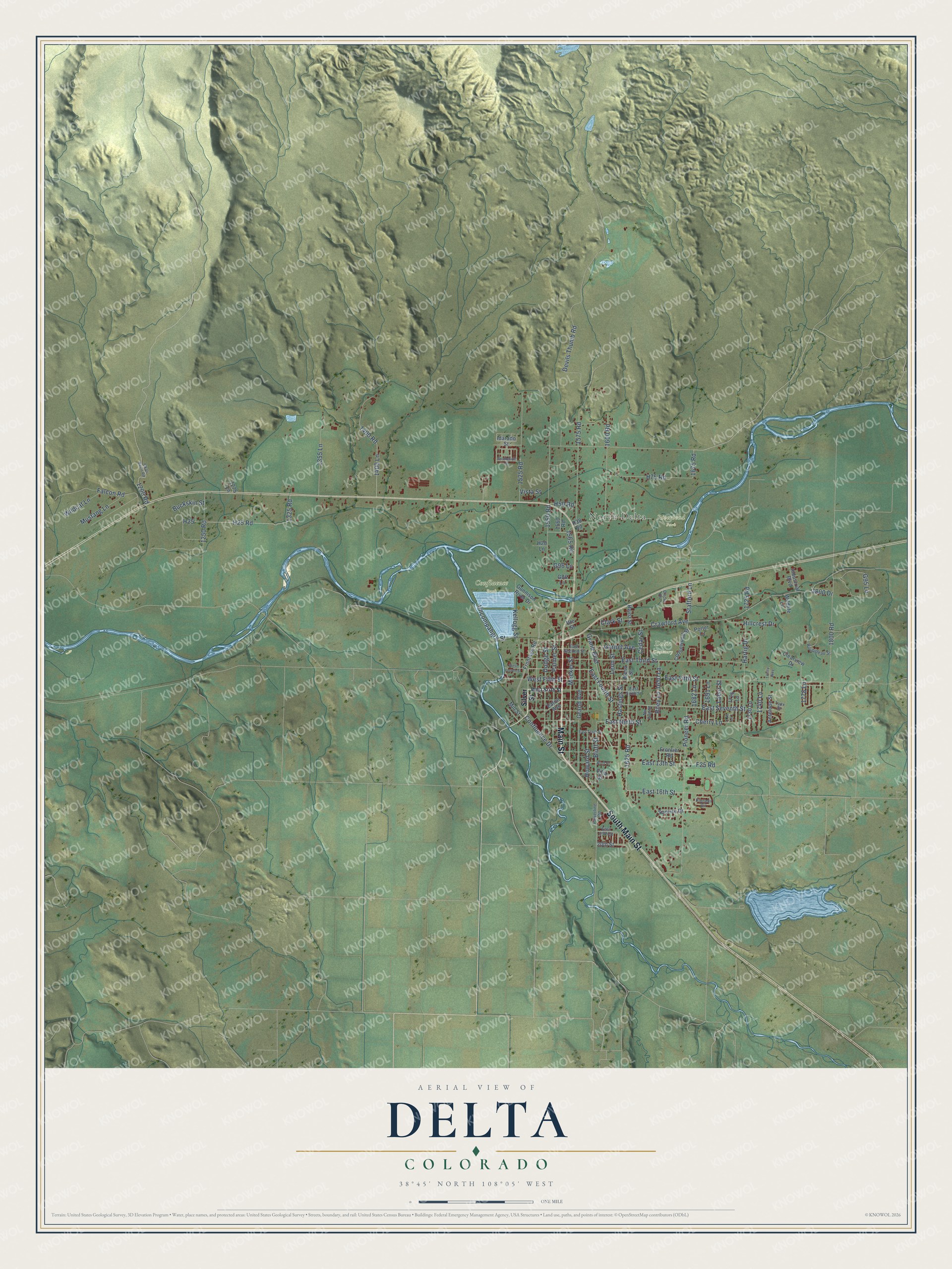 Watermarked full-map preview of Delta, Colorado