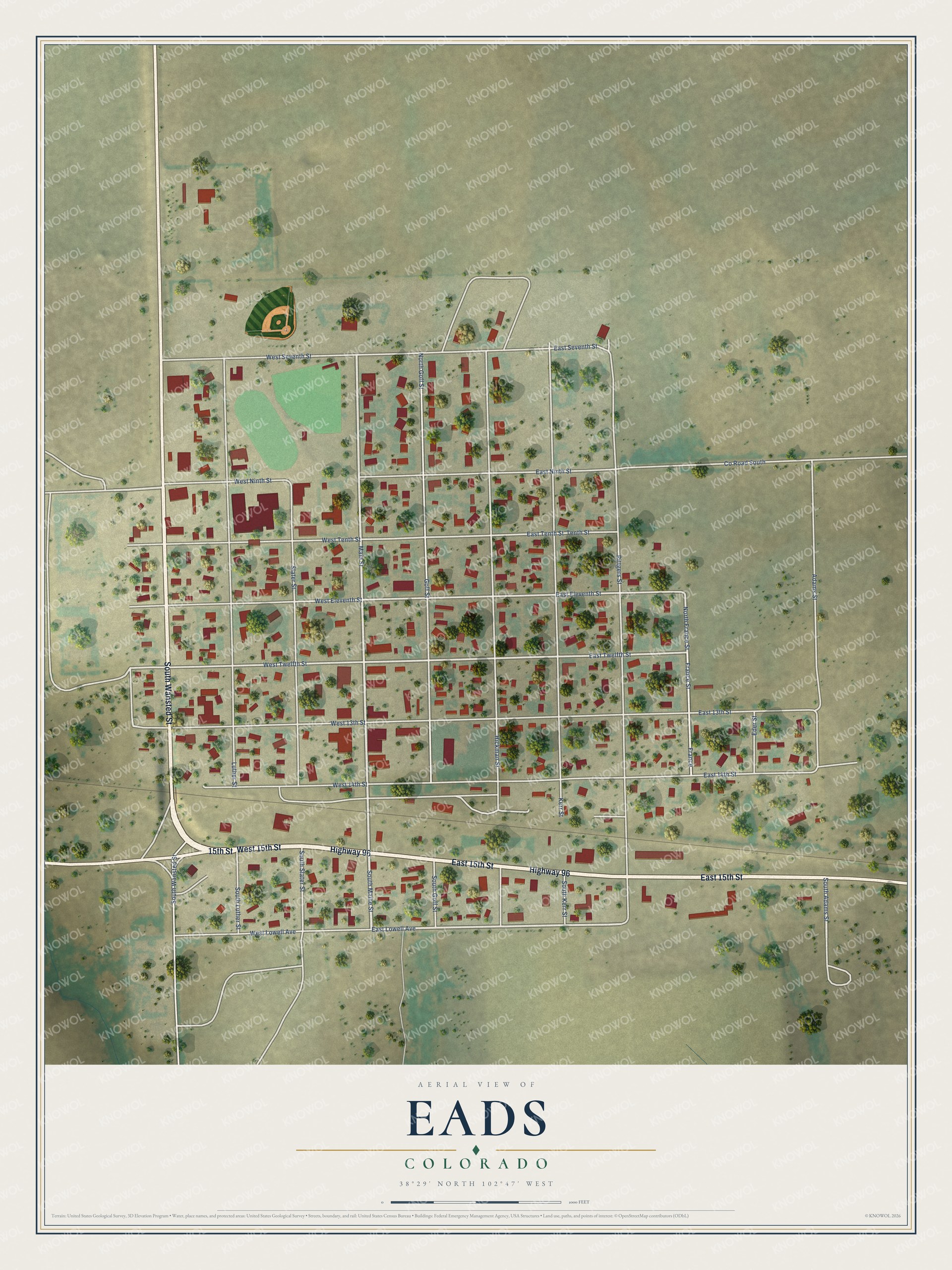 Watermarked full-map preview of Eads, Colorado