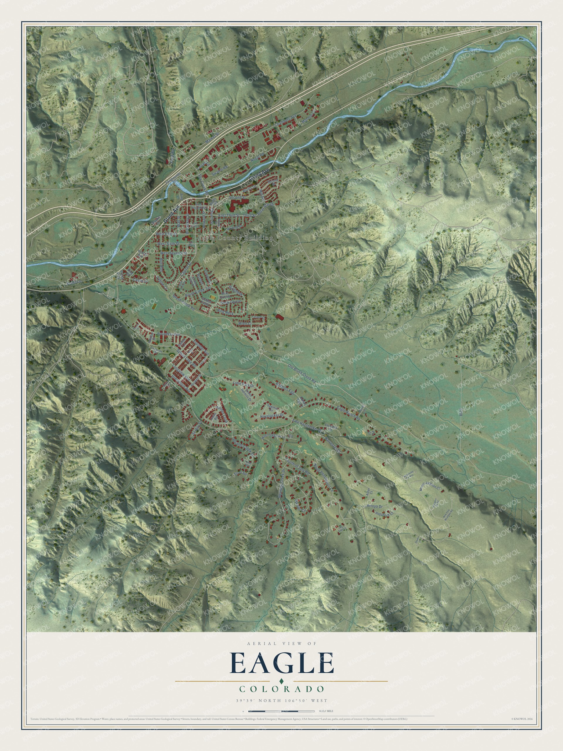 Watermarked full-map preview of Eagle, Colorado