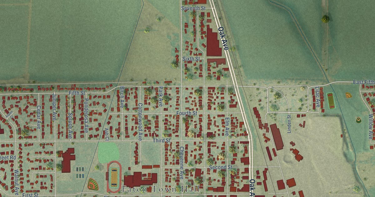 Map of Eaton, Colorado in 2026