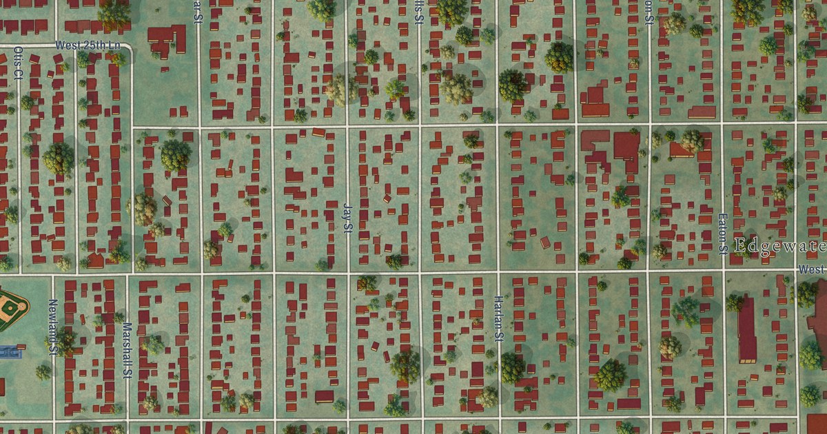 Map of Edgewater, Colorado in 2026