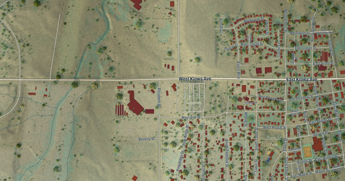 Map of Elizabeth, Colorado in 2026