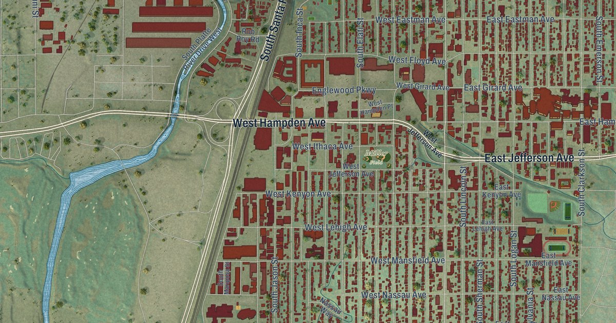 Map of Englewood, Colorado in 2026