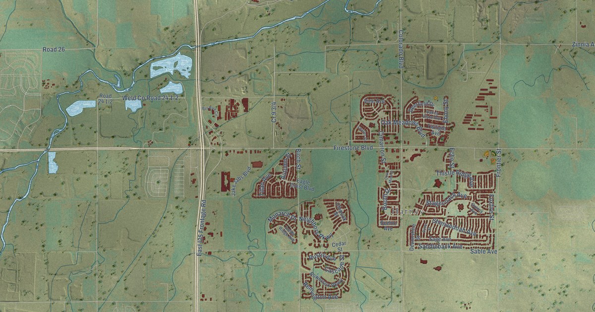 Map of Firestone, Colorado in 2026