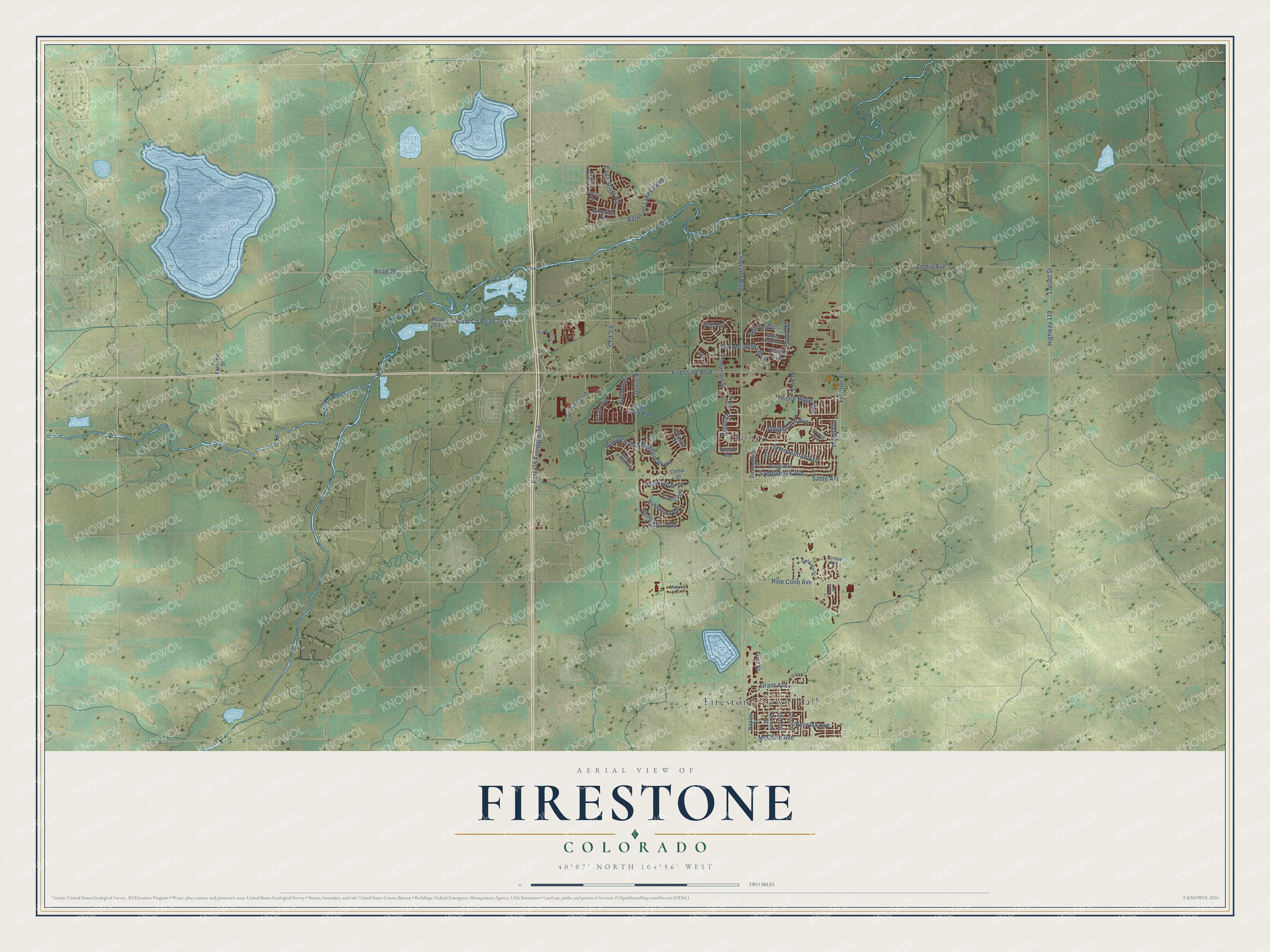 Watermarked full-map preview of Firestone, Colorado