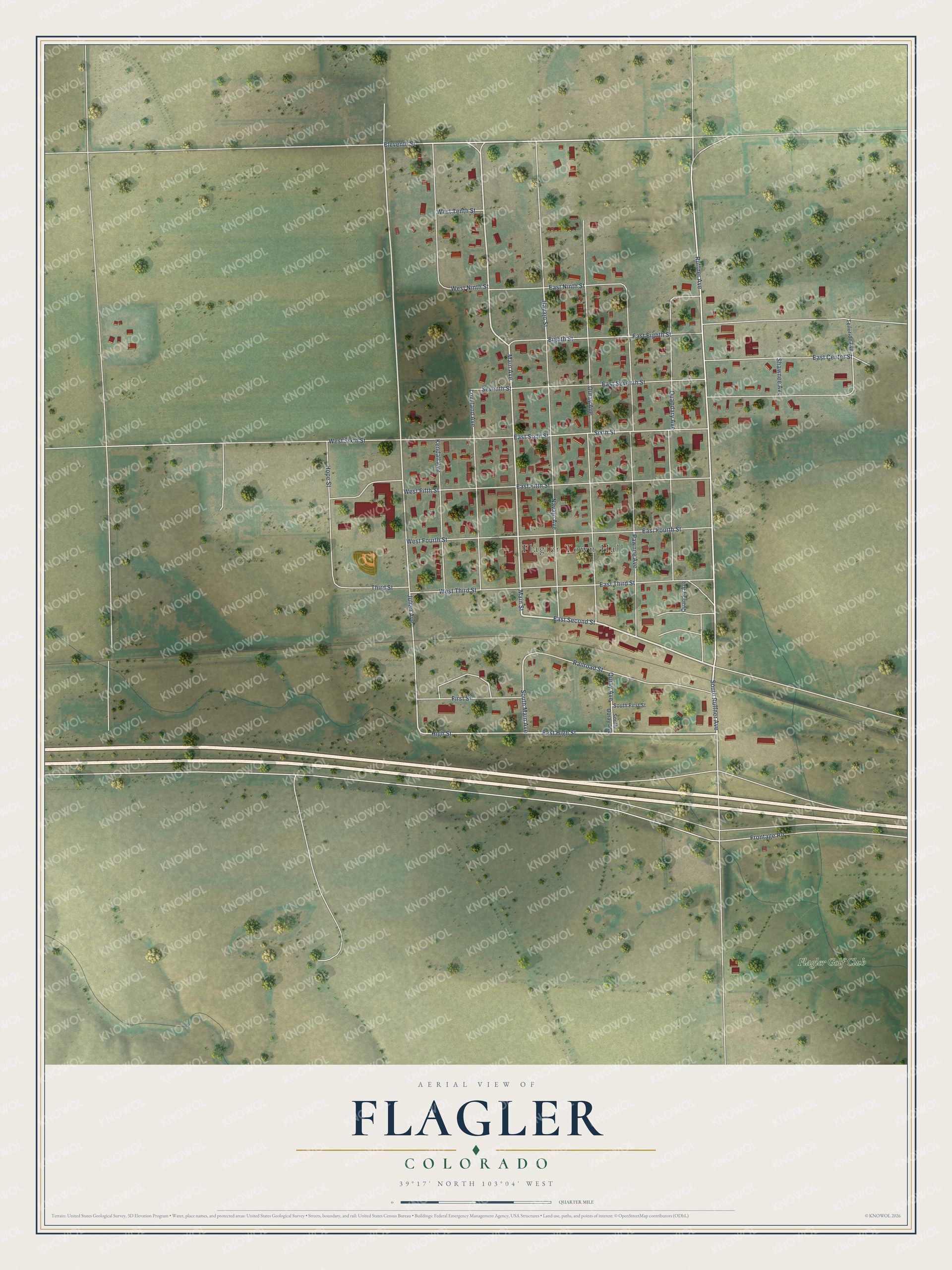 Watermarked full-map preview of Flagler, Colorado