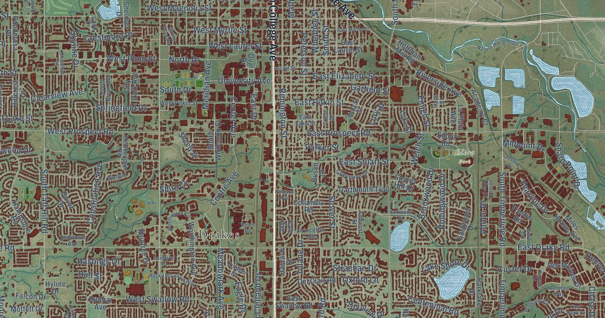 Map of Fort Collins, Colorado in 2026
