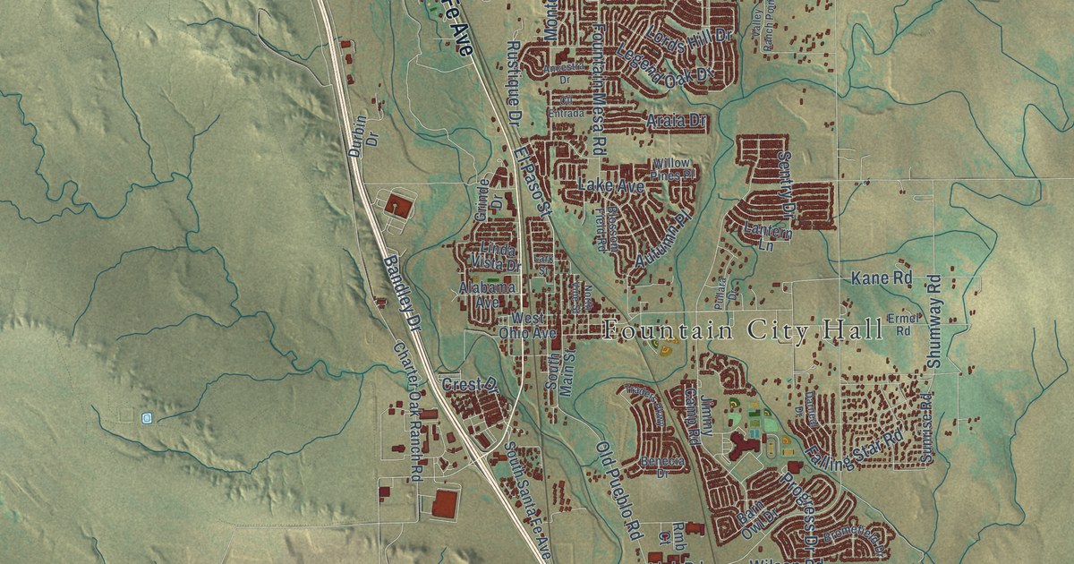 Map of Fountain, Colorado in 2026