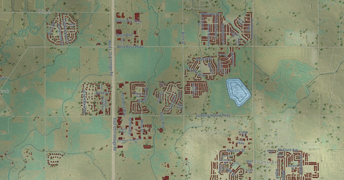 Map of Frederick, Colorado in 2026