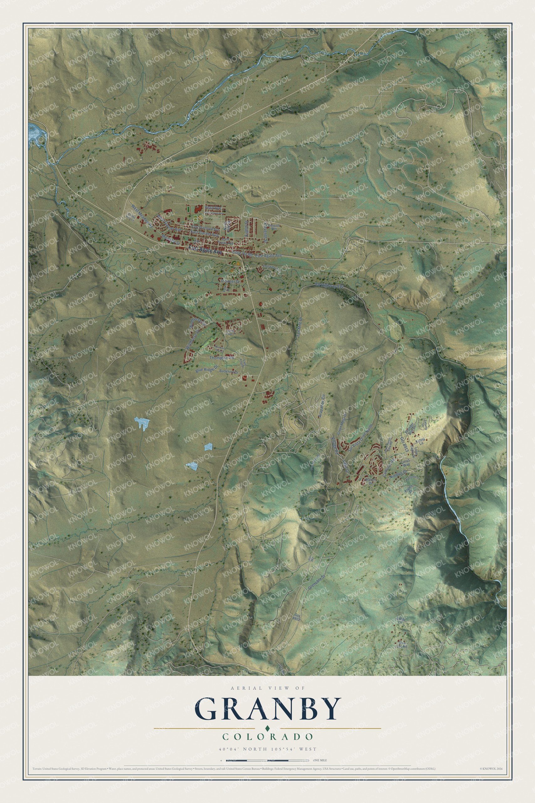 Watermarked full-map preview of Granby, Colorado