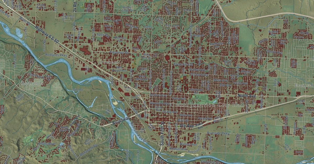 Map of Grand Junction, Colorado in 2026