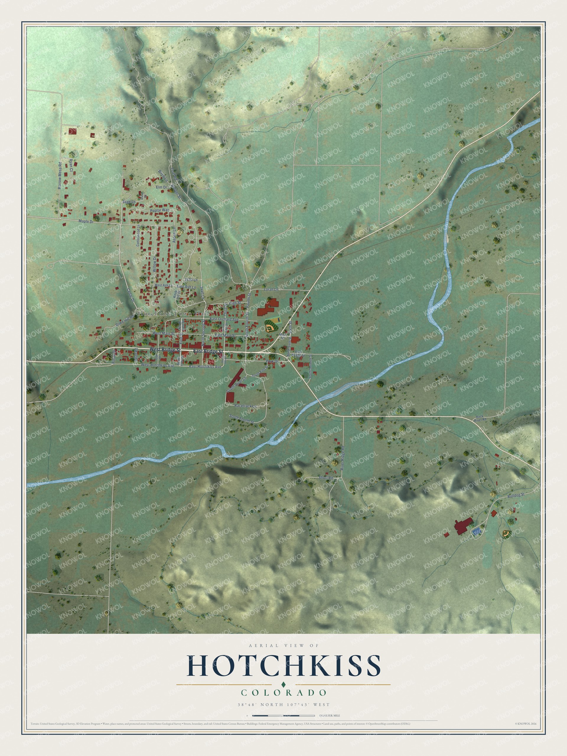 Watermarked full-map preview of Hotchkiss, Colorado