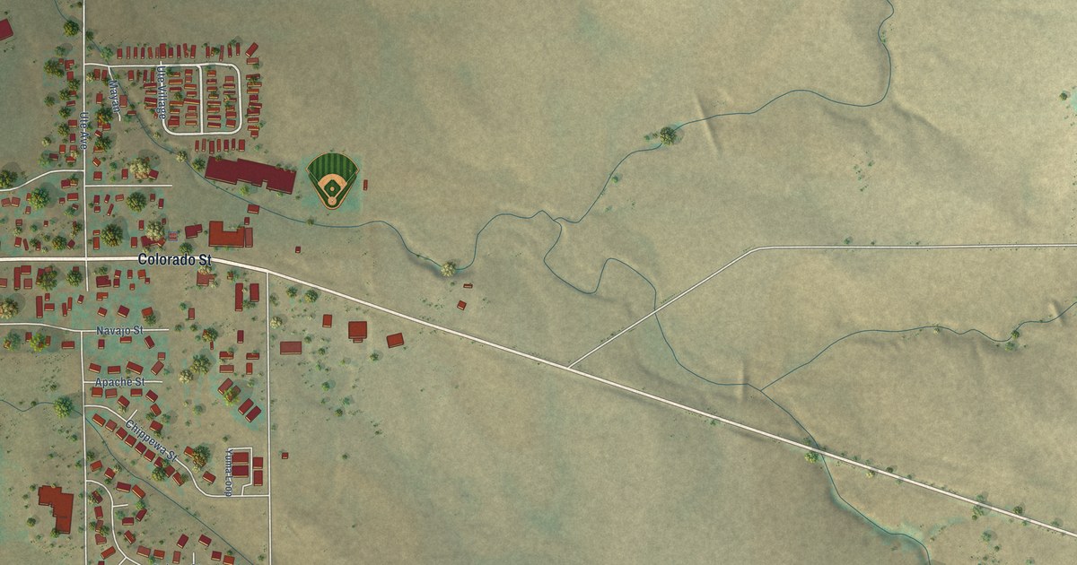 Map of Kiowa, Colorado in 2026