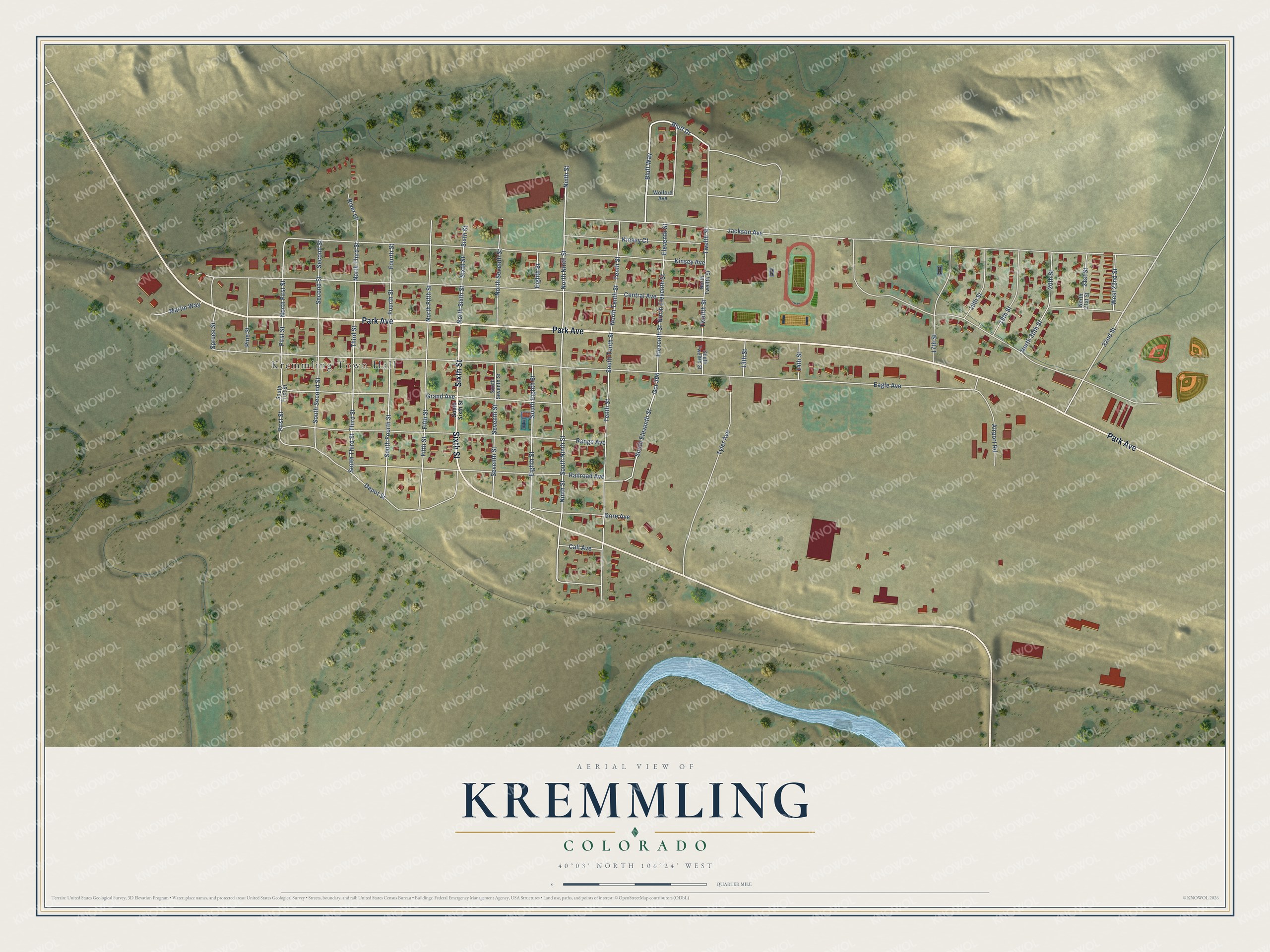 Watermarked full-map preview of Kremmling, Colorado