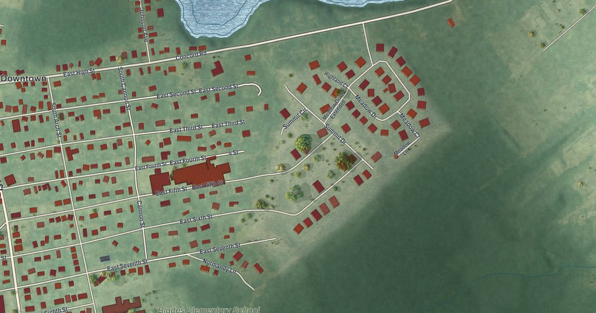 Map of Blades, Delaware in 2026