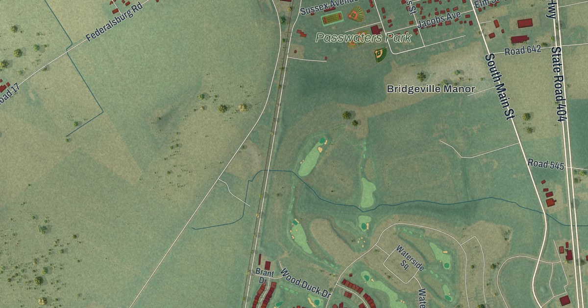 Map of Bridgeville, Delaware in 2026