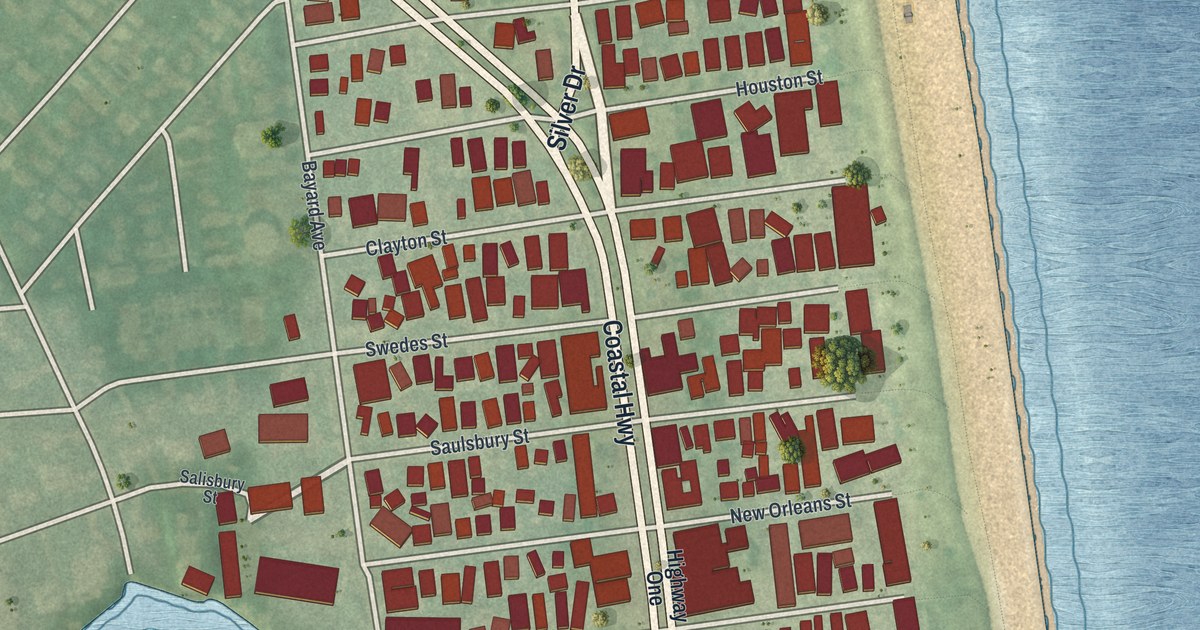 Map of Dewey Beach, Delaware in 2026