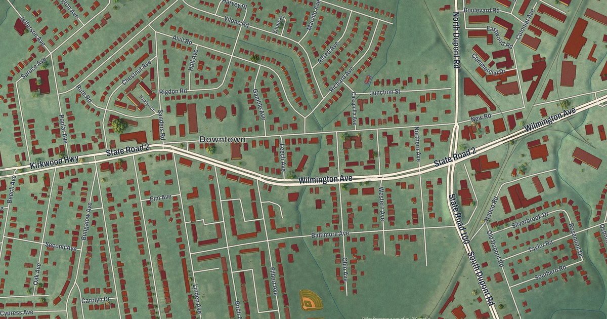 Map of Elsmere, Delaware in 2026