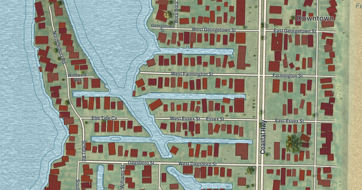 Map of Fenwick Island, Delaware in 2026