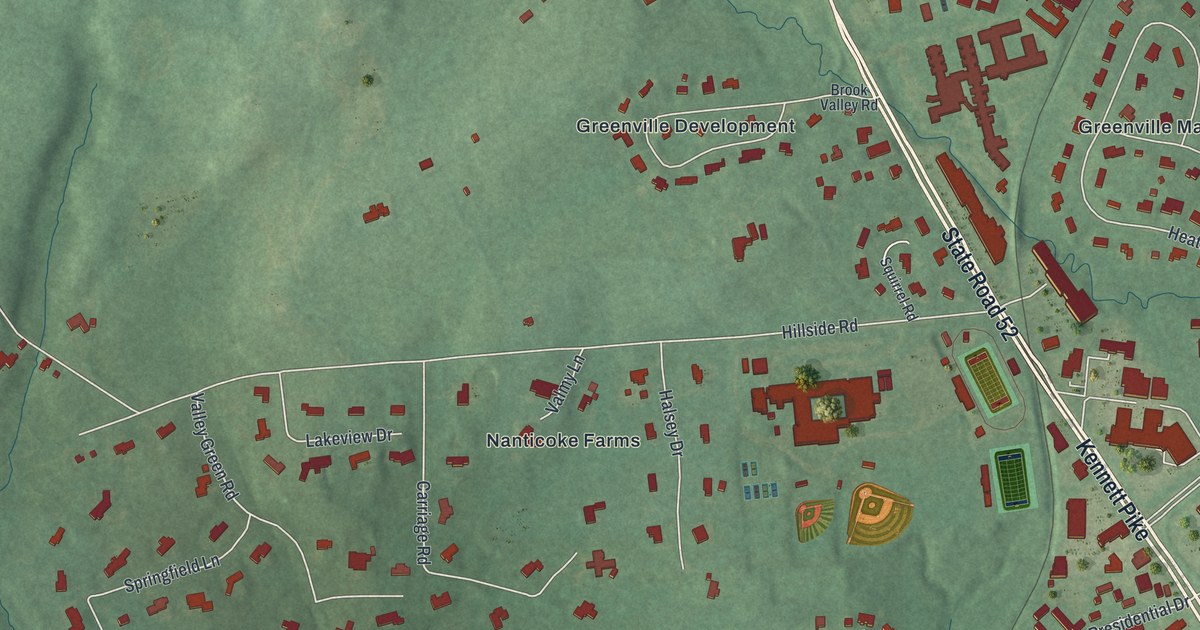 Map of Greenville, Delaware in 2026