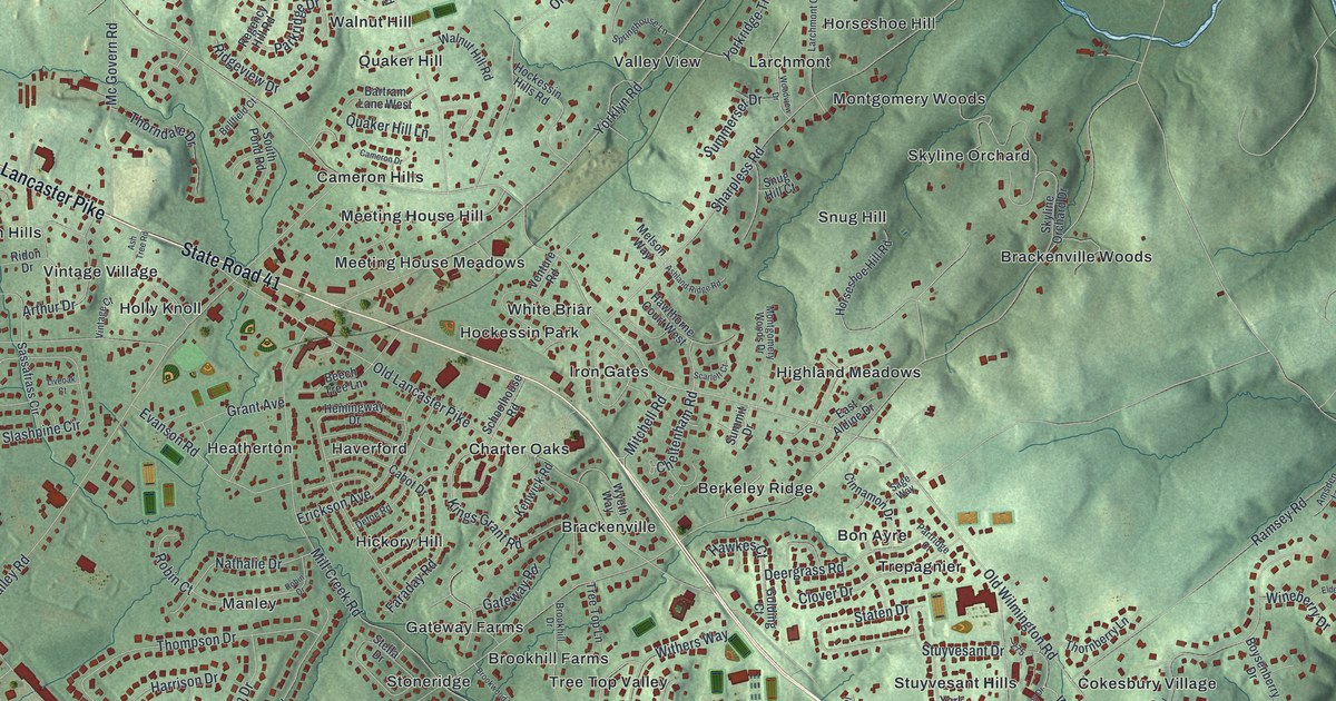 Map of Hockessin, Delaware in 2026