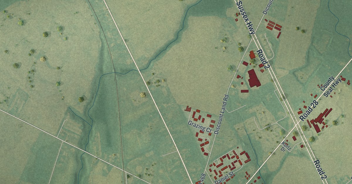 Map of Laurel, Delaware in 2026