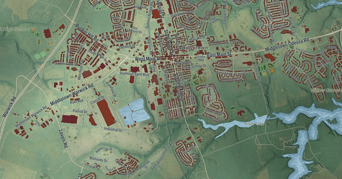 Map of Middletown, Delaware in 2026