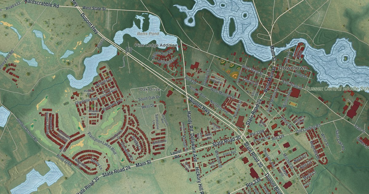 Map of Millsboro, Delaware in 2026