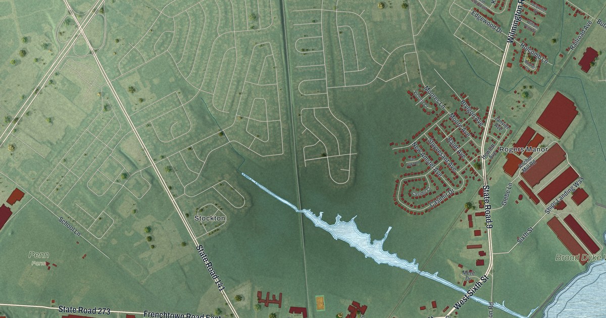Map of New Castle, Delaware in 2026