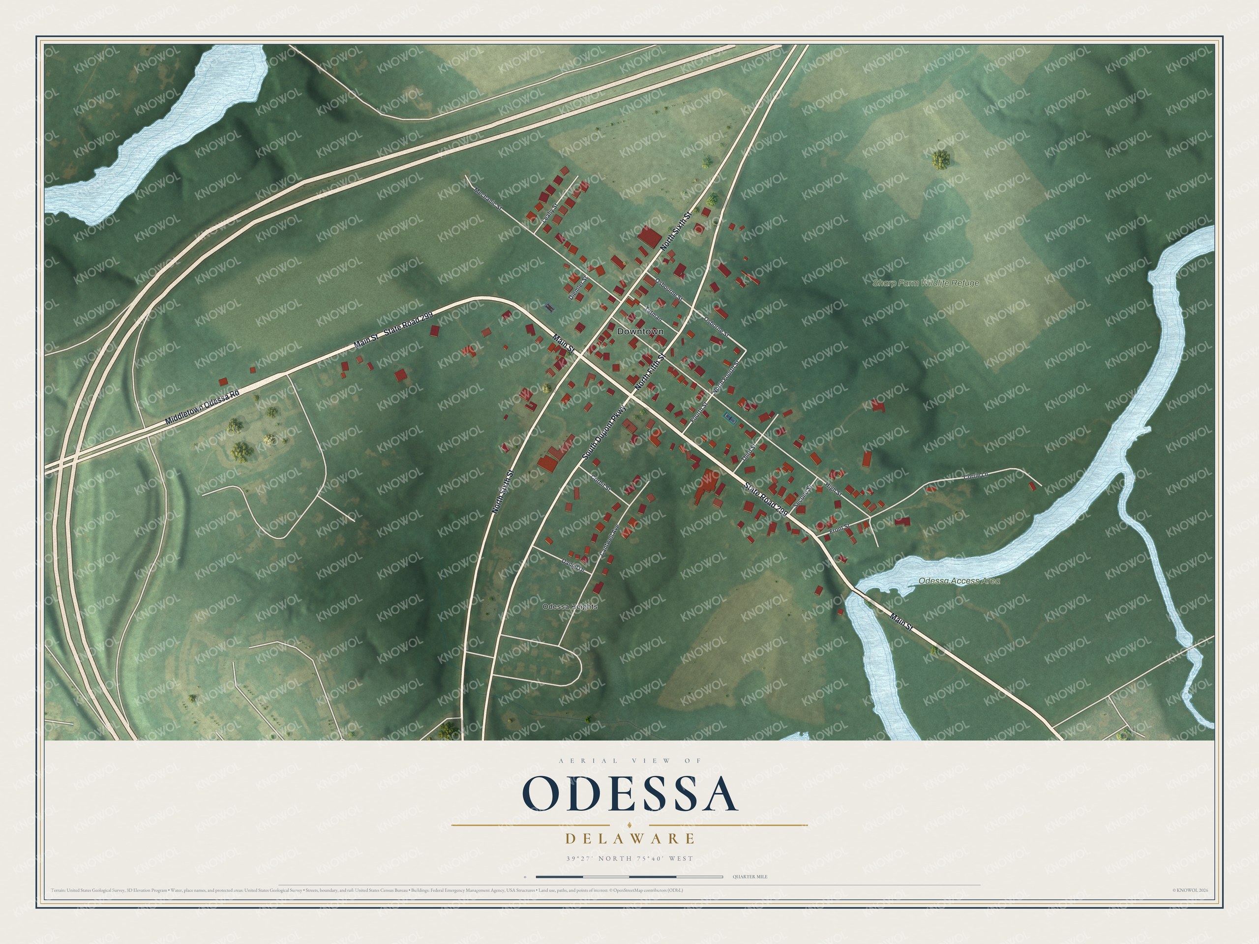 Watermarked full-map preview of Odessa, Delaware