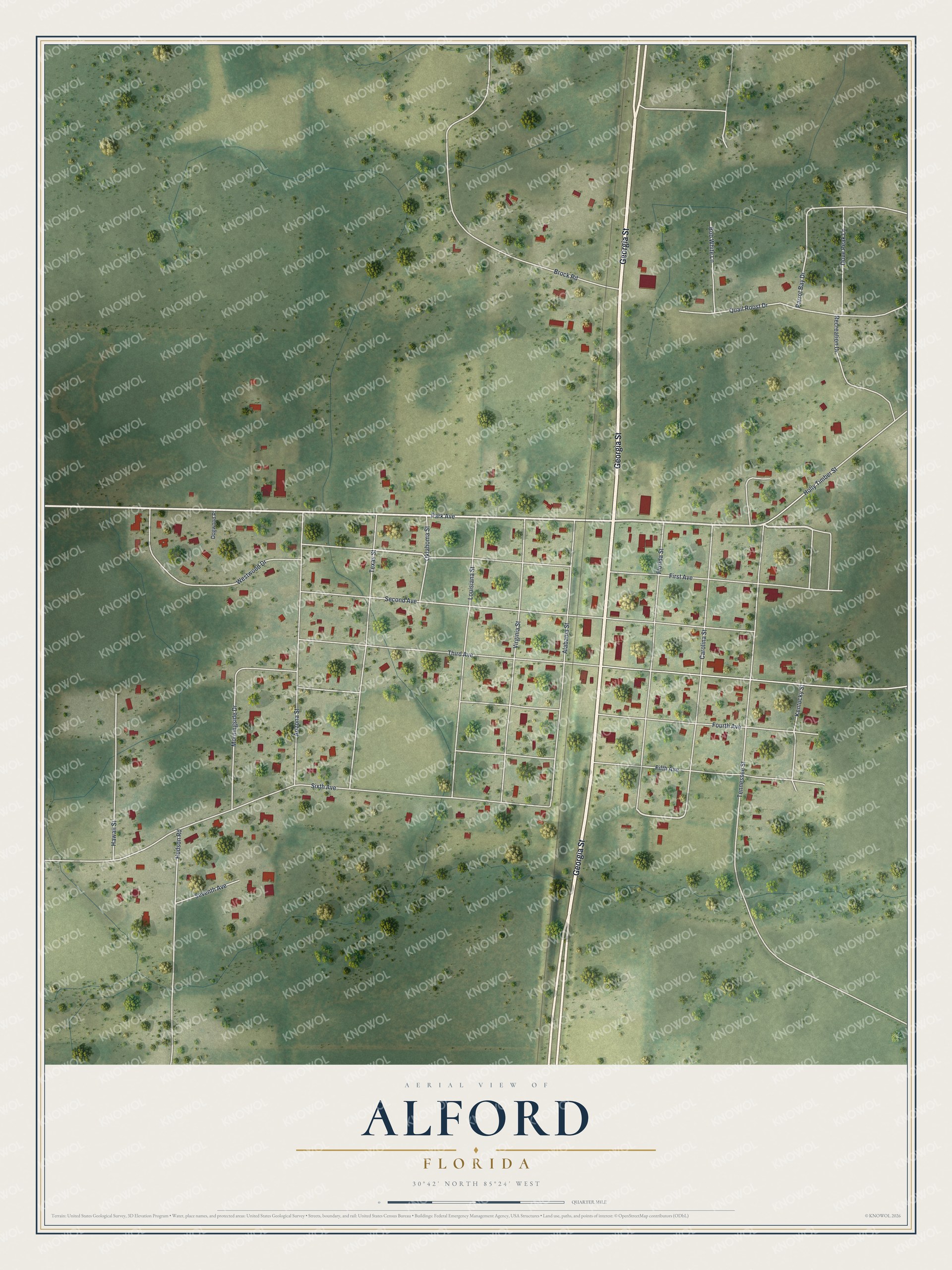 Watermarked full-map preview of Alford, Florida
