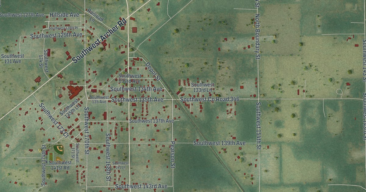 Map of Archer, Florida in 2026