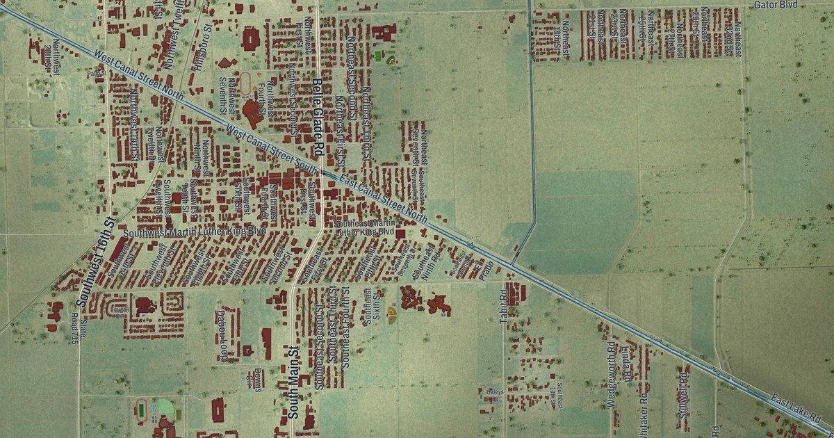 Map of Belle Glade, Florida in 2026