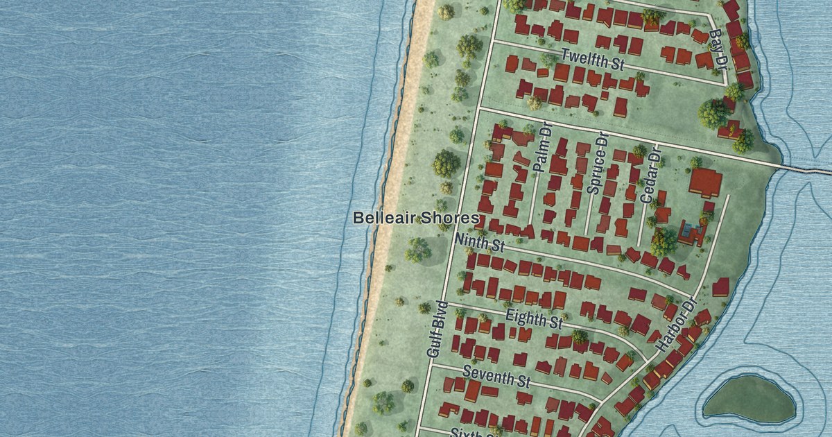 Map of Belleair Beach, Florida in 2026
