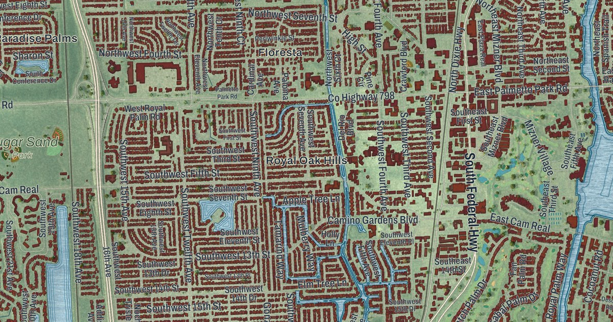 Map of Boca Raton, Florida in 2026