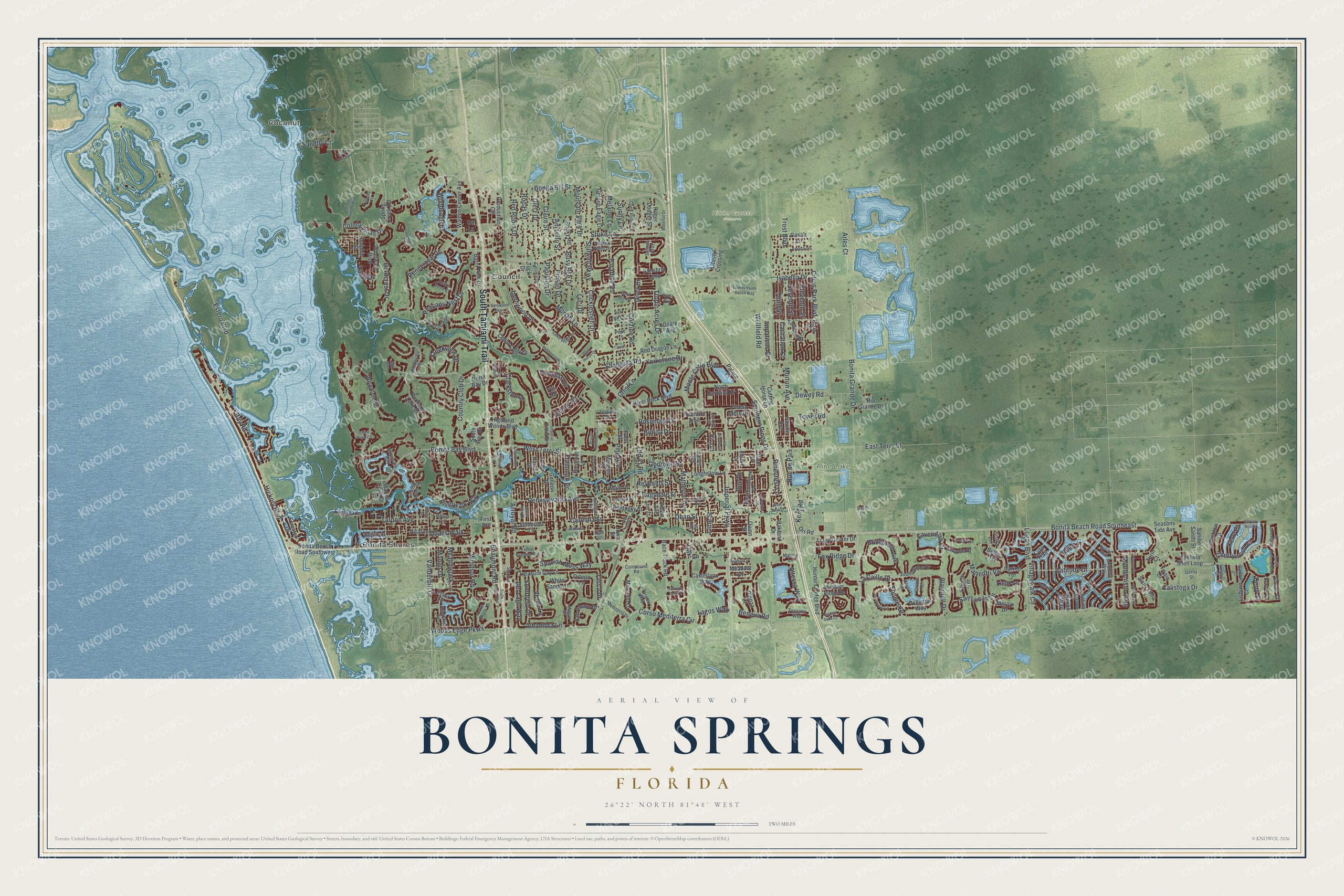 Watermarked full-map preview of Bonita Springs, Florida