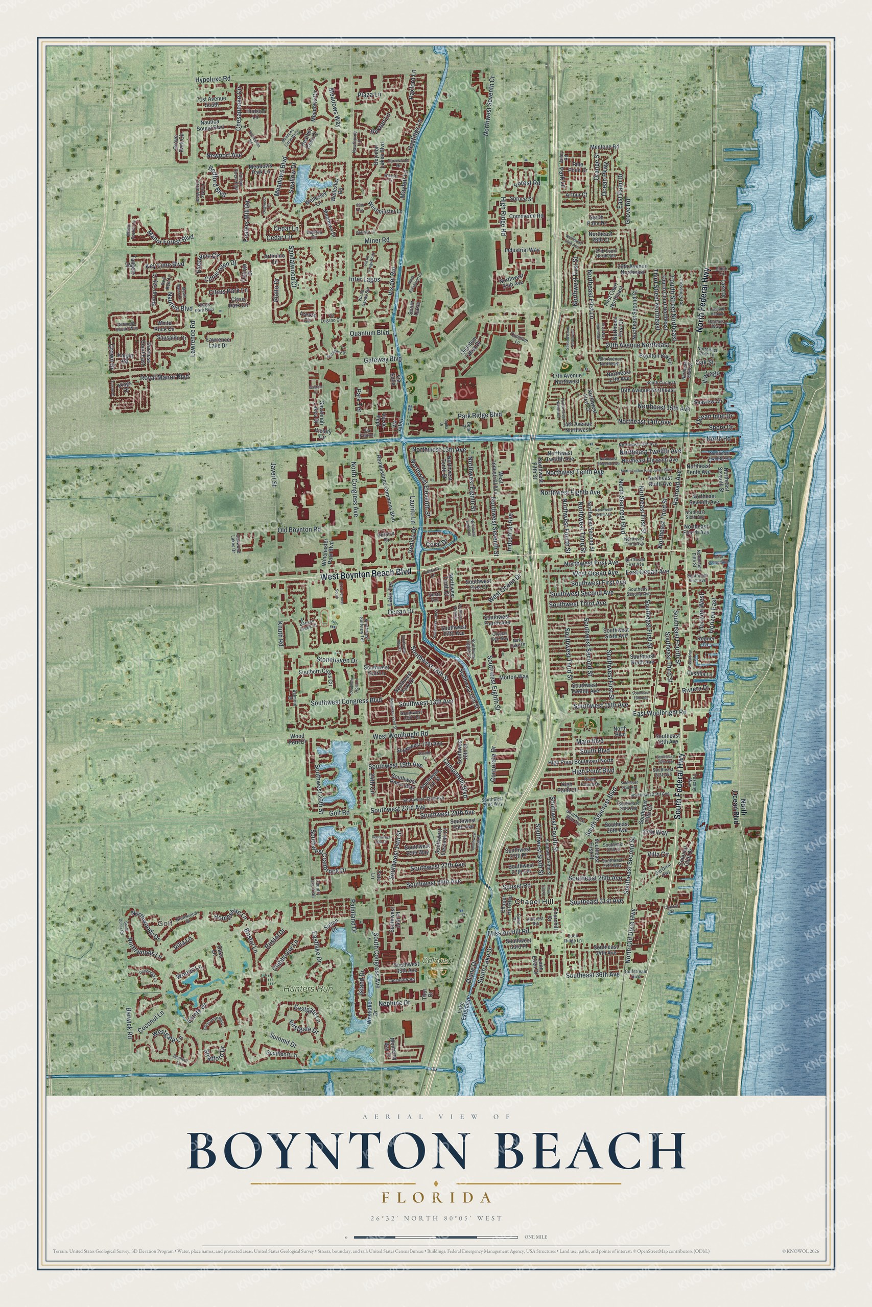 Watermarked full-map preview of Boynton Beach, Florida