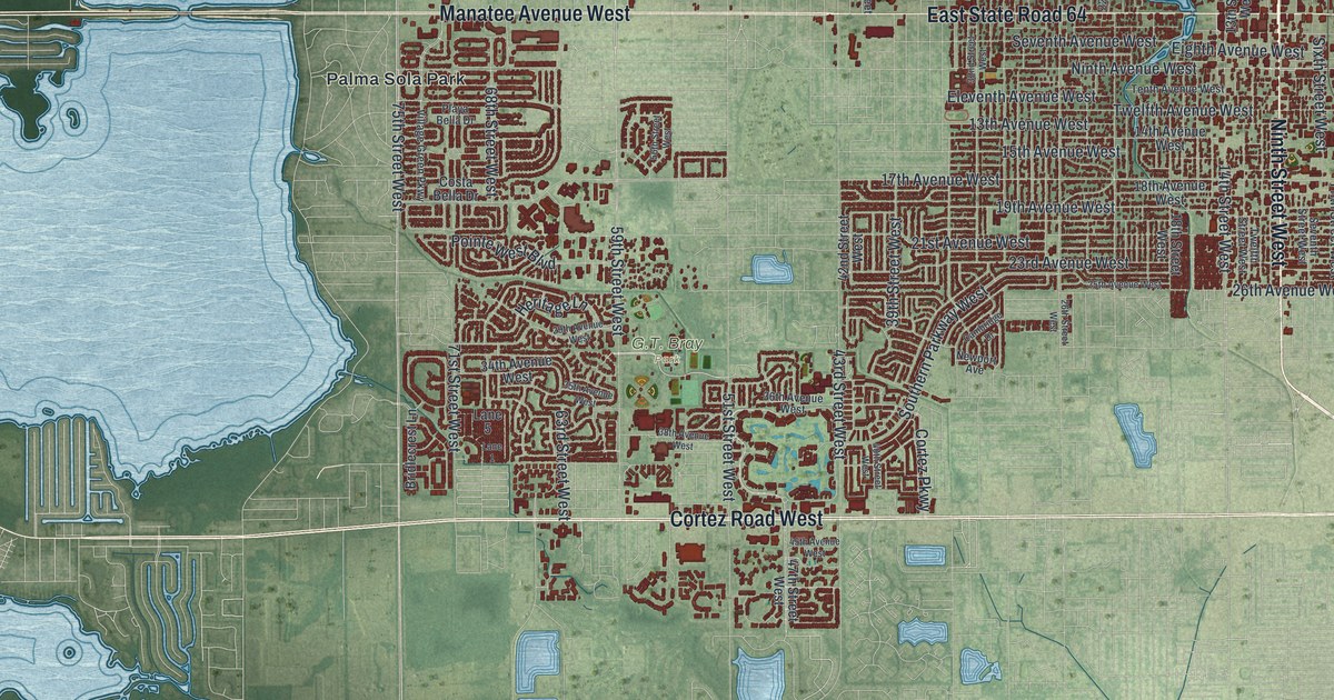 Map of Bradenton, Florida in 2026